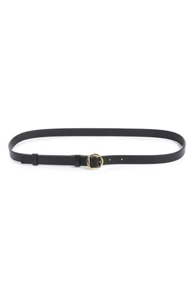 Jacquemus Le Ceinture Salon Leather Skinny Belt In Black