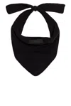 Jacquemus Gros Grain Logo Wool-blend Scarf In Black