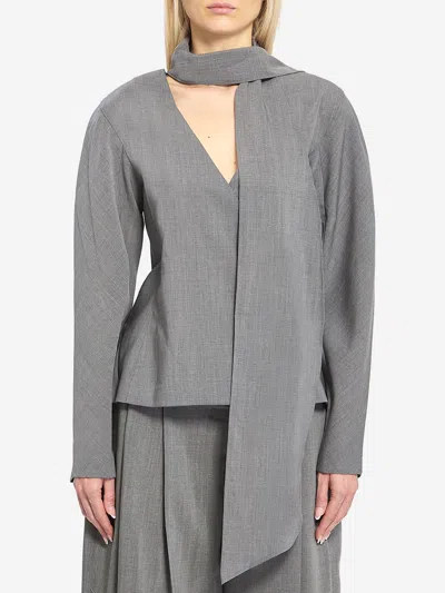 Jacquemus Le Chale Shirt In Gray