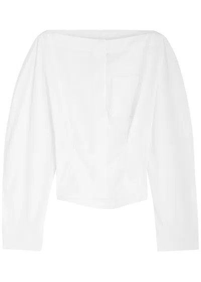 Jacquemus Le Chemise Barco Cotton-poplin Shirt In White