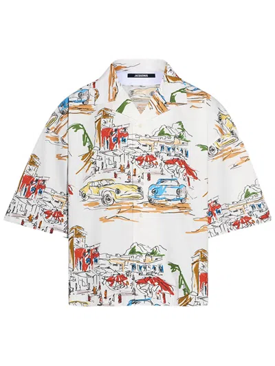 JACQUEMUS LE CHEMISE CASACO SHIRT WHITE IN COTTON