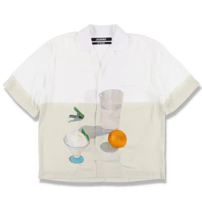 Pre-owned Jacquemus Le Chemise Jean Still Life Viscose Short Sleeve Shirt In White