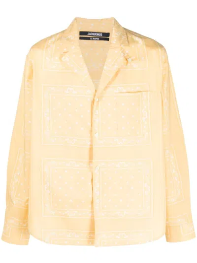 Jacquemus Le Chemise Luis Paisley-print Shirt In Yellow