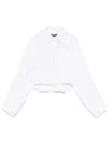 Jacquemus Mirada Cropped Long Sleeve Shirt With Pocket In White