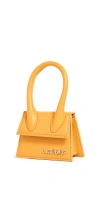 Jacquemus Le Chiquito Noeud Leather Tote Bag In Dark Orange