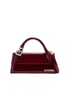 Jacquemus Burgundy Brusched Leather Le Chiquito Long Boucle Handbag In Burgundy
