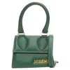 Jacquemus Le Chiquito Calfskin Gold Logo Mini Crossbody Bag In Green