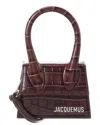 Jacquemus Le Chiquito Moyen Croc-embossed Leather Top-handle Bag In Brown