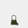 Jacquemus Le Chiquito Mini Python-embossed Leather Shoulder Bag In Green