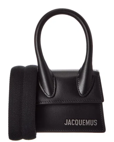 Jacquemus Le Chiquito Homme Leather Shoulder Bag In Black