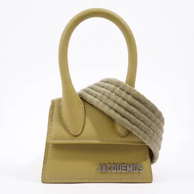 Jacquemus Le Chiquito Homme Olive Leather In Silver