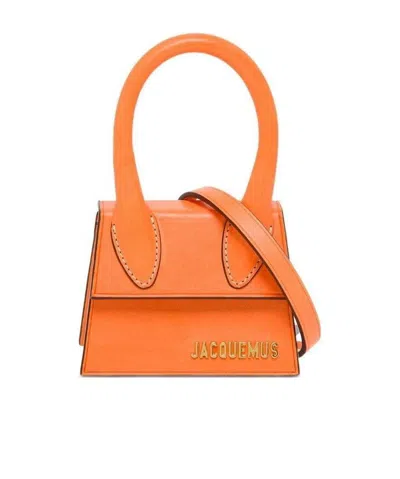 Jacquemus Le Chiquito Leather Mini Bag In Orange