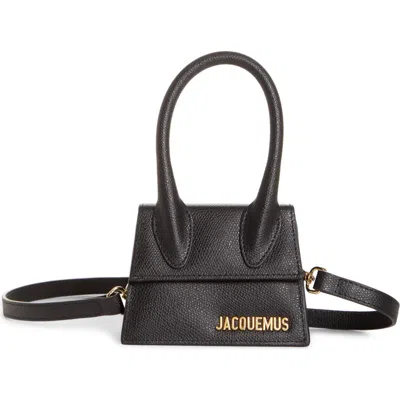 Jacquemus Le Chiquito Leather Mini Top Handle Bag In Black