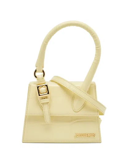 Pre-owned Jacquemus Le Chiquito Leather Tote Bag In Yellow