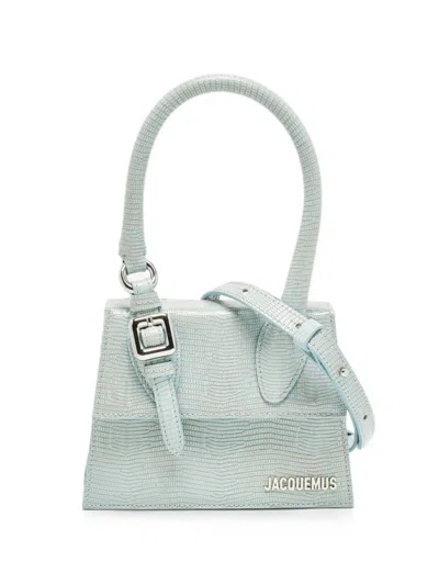 Pre-owned Jacquemus Le Chiquito Lizard-embossed Handbag In Blue