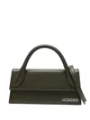 Jacquemus Long Handbag With Top Handle And Stitching In Green