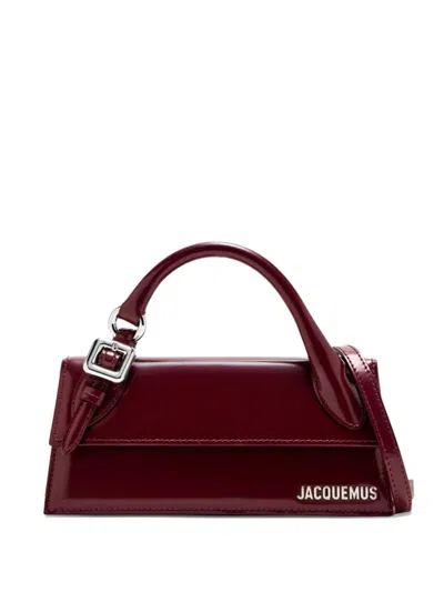 Jacquemus Le Chiquito Long Boucle Burgundy Bag In Orange