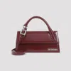 Jacquemus Burgundy Brusched Leather Le Chiquito Long Boucle Handbag In Burgundy