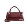 Jacquemus Burgundy Brusched Leather Le Chiquito Long Boucle Handbag In Red