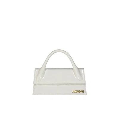 Jacquemus Le Chiquito Long Croc Leather Bag In White