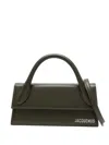Jacquemus Long Handbag With Top Handle And Stitching In Green