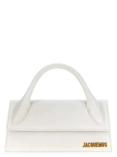 Jacquemus Long Structured Top Handle Shoulder Bag In White