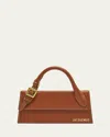 Jacquemus Le Chiquito Long Leather Top Handle Bag In Brown