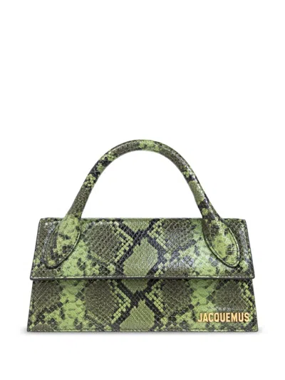 Jacquemus Le Chiquito Long Leather Handbag In Green