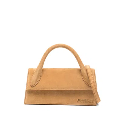 Jacquemus Le Chiquito Long Leather Handbag In Yellow