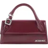 Jacquemus Burgundy Brusched Leather Le Chiquito Long Boucle Handbag In Red