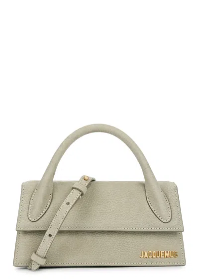 Jacquemus Le Chiquito Long Leather Top Handle Bag In Green