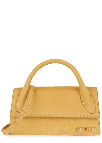 Jacquemus Le Chiquito Long Leather Top Handle Bag In Metallic