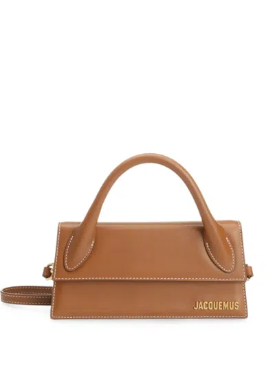 Jacquemus Le Chiquito Long Leather Tote Bag In Brown