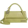 Jacquemus Le Chiquito Long Lizard Embossed Leather Top Handle Bag In Green