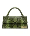 Jacquemus Python-embossed Leather Le Chiquito Long Shoulder Bag In Green