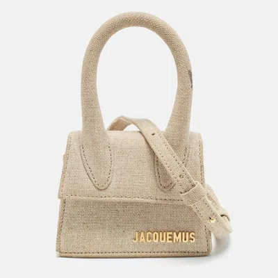 Pre-owned Jacquemus Le Chiquito Mini Beige Canvastop Handle Bag