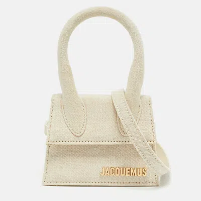 Pre-owned Jacquemus Le Chiquito Mini Beige Canvastop Handle Bag
