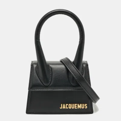 Pre-owned Jacquemus Le Chiquito Mini Black Leather Top Handle Bag