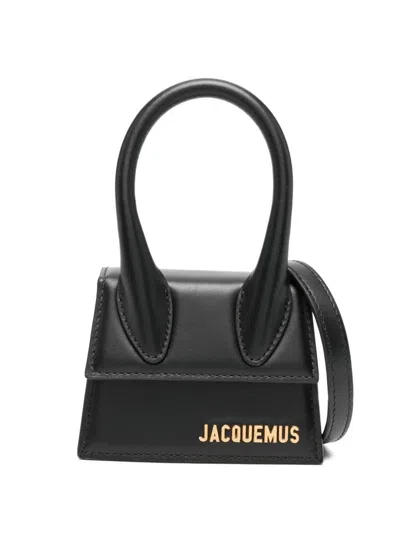 Jacquemus Le Grand Chiquito Leather Top Handle Crossbody Bag In Black
