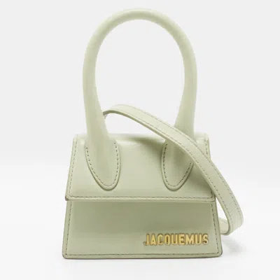 Pre-owned Jacquemus Le Chiquito Mini Light Green Leather Top Handle Bag