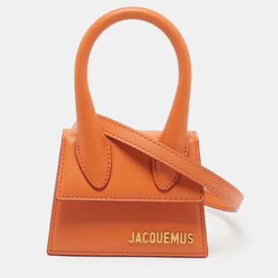 Pre-owned Jacquemus Le Chiquito Mini Orange Leather Top Handle Bag