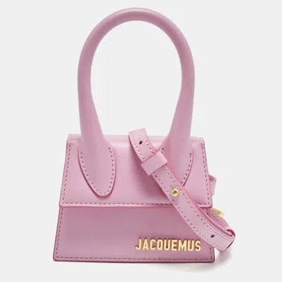 Pre-owned Jacquemus Le Chiquito Mini Pink Leather Top Handle Bag