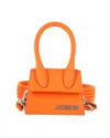 Jacquemus Le Chiquito Mini Signature Top Handle Bag In Orange Leather In Orange