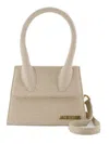 Jacquemus Le Chiquito Moyen Linen Top Handle Bag In Neutrals
