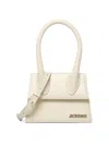 Jacquemus Le Chiquito Moyen Leather Top Handle Bag In Blanco