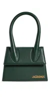 Jacquemus Le Chiquito Moyen Signature Handbag In Dark Green