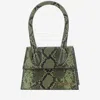 Jacquemus Le Chiquito Moyen Bag In Embossed Python Leather In Green
