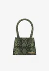 Jacquemus Faux Python Bag In Green