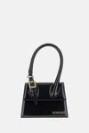 Jacquemus Trapezoidal Leather Handbag With Gold-tone Details In Black