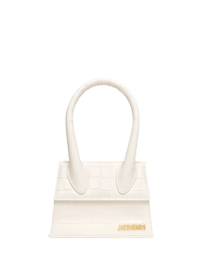 Jacquemus Le Chiquito Moyen Bag Woman Ivory In Leather In White